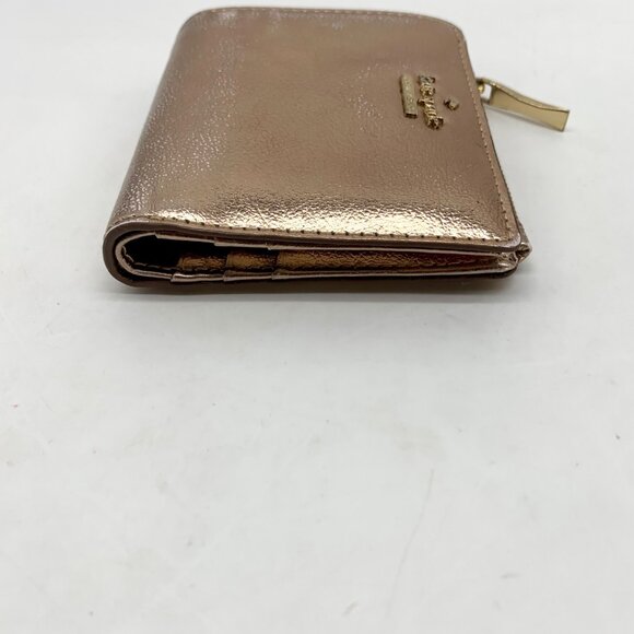Kate Spade Cameron Street Metallic Rose Gold Bi-Fold Wallet - Picture 3 of 11